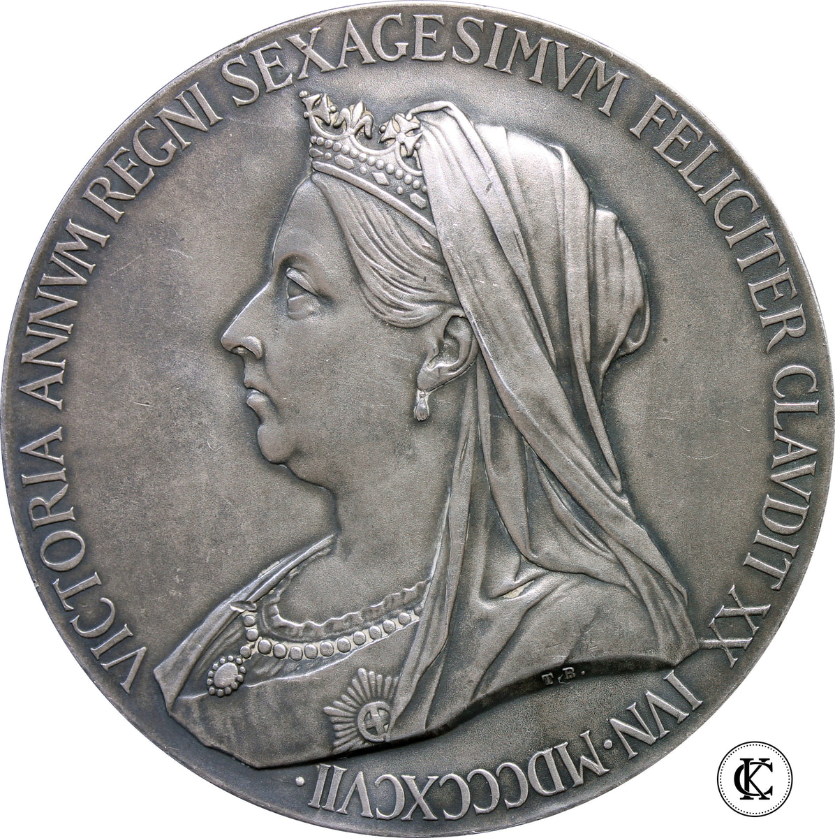 1837-1897 Victoria Diamond Jubilee silver medallion with 