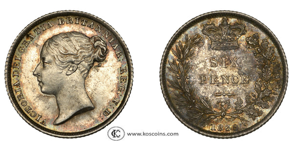 1839 Victoria Sixpence