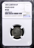 1893 Queen Victoria Proof Sixpence