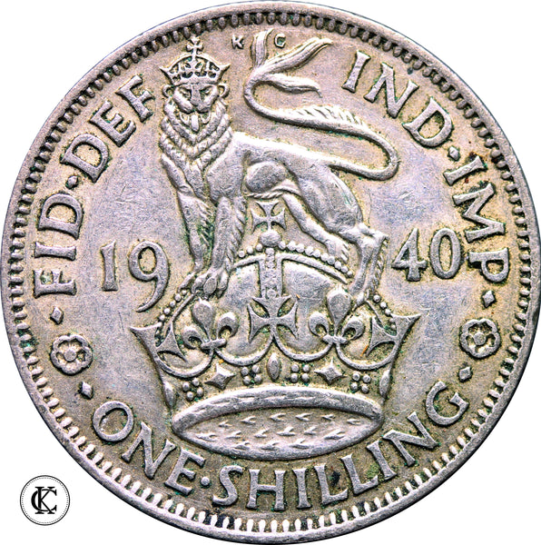 1940 George VI English Shilling