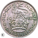 1943 George VI English Shilling