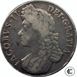 1688 James II Qvarto silver one Crown