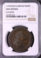 1797 George III Penny 10 leaves