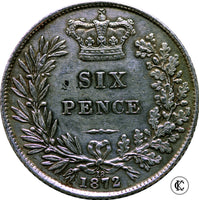 1872 Victoria Sixpence