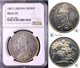 1887 Victoria Crown MS 61 PL