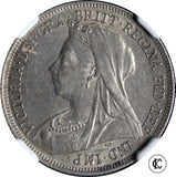 1898 Queen Victoria shilling AU 58