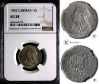 1898 Queen Victoria shilling AU 58