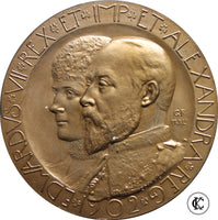 1902 Edward VII Coronation Bronze medallion by G Frampton