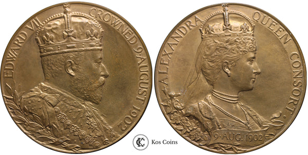 1902 Edward VII Coronation Bronze medallion official royal mint issue