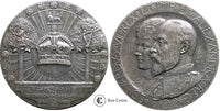 1902 Edward VII Coronation Silver medallion by G Frampton