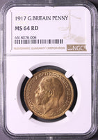 1917 George V Penny MS 64 RD