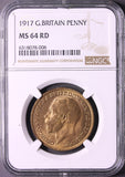1917 George V Penny MS 64 RD