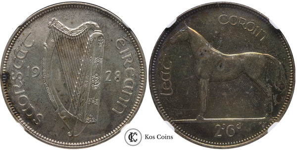 1928 Irish Free state Half Crown Silver Proof
