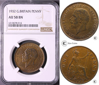 1932 George V Penny AU 58 BN