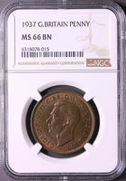 1937 George VI Penny MS 66 BN