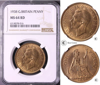 1938 George VI Penny MS 64 RD