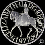 1977 Elizabeth II Silver Jubilee Silver Proof 25 PENCE Crown