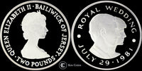 1981 Elizabeth II two Pounds Royal Wedding Jersey Silver Proof Issue