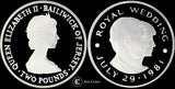 1981 Elizabeth II two Pounds Royal Wedding Jersey Silver Proof Issue