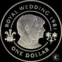 1981 Elizabeth II one Dollar Royal Wedding Bermuda Proof Issue