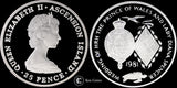 1981 Elizabeth II 25 Pence Royal Wedding Ascension Island Silver Proof Issue
