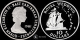 1981 Elizabeth II 10 Dollars Royal Wedding Eastern Caribbean Territories Silver Proof Issue