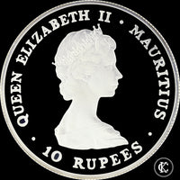 1981 Elizabeth II 10 Rupees Royal Wedding Mauritius Silver Proof Issue