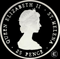1981 Elizabeth II 25 pence Royal Wedding St Helena Silver Proof Issue