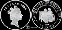 1995 Elizabeth II & Queen Mother Birth of Prince Charles  Silver Proof 5 Lima Tala