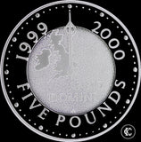 1999 Elizabeth II Millennium silver proof Elizabeth II £5 pound