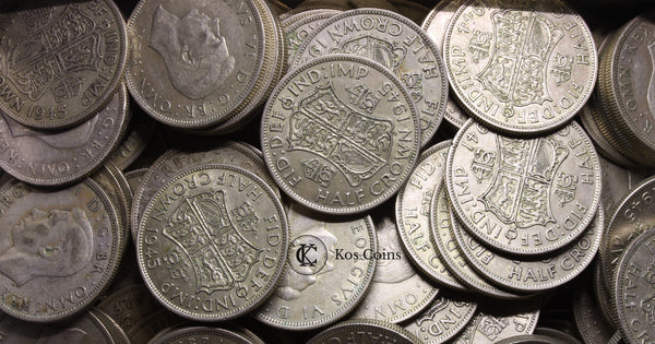1937-1946 George VI Half Crown (24 Coins)
