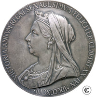 1837-1897 Victoria Diamond Jubilee silver medallion with presentation box